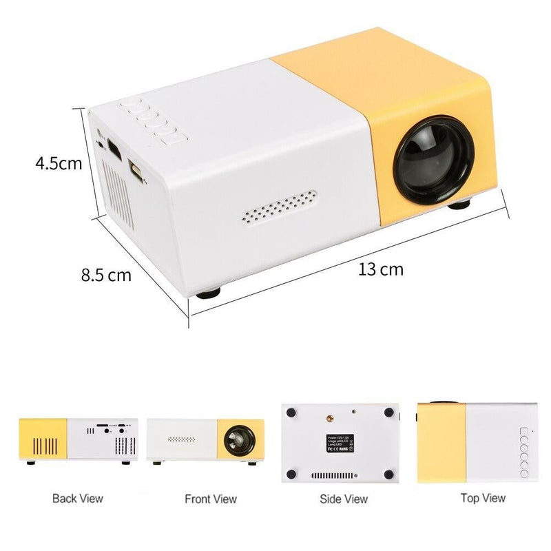 Mini Projetor Cinema Portátil HDMI/Vga/Usb/SD 1080p Full HD 600 lumens LED - Jetto™