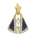 Colar de Nossa Senhora Aparecida Banhado a Ouro 18k com Zircônia - Ganhe um Lindo Brinde