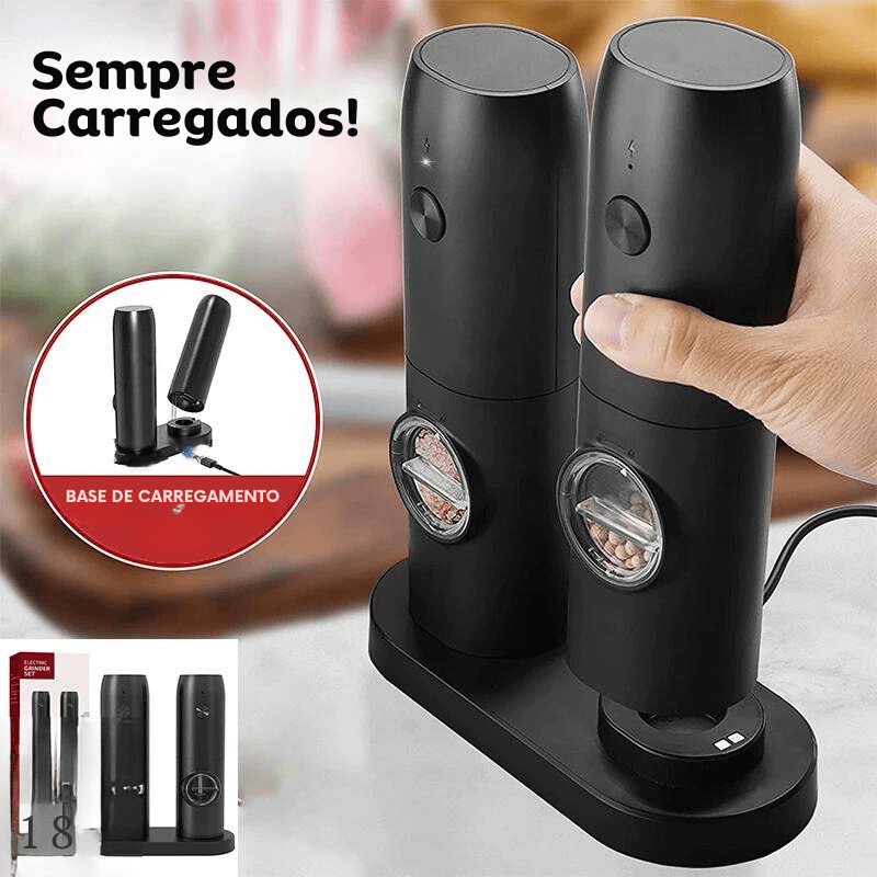 Moedor de Pimenta e Sal Automático Recarregável por USB SpiceMaster