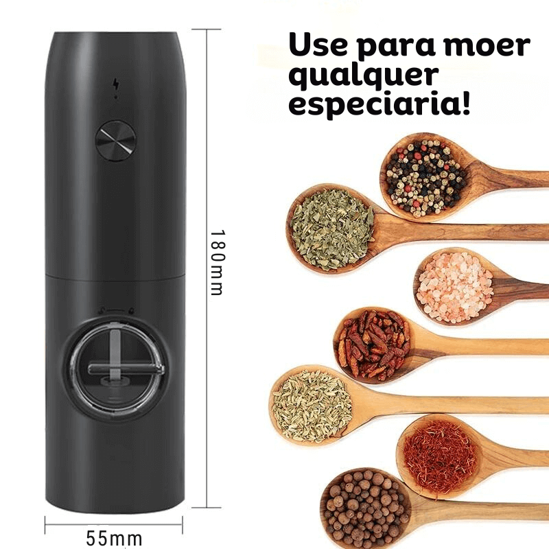 Moedor de Pimenta e Sal Automático Recarregável por USB SpiceMaster