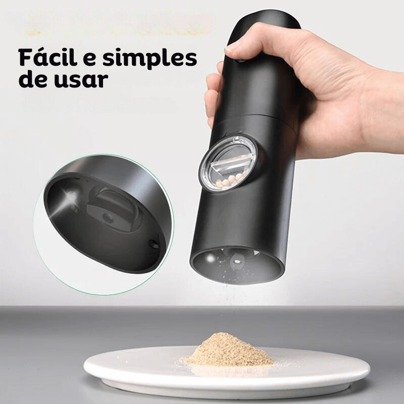 Moedor de Pimenta e Sal Automático Recarregável por USB SpiceMaster