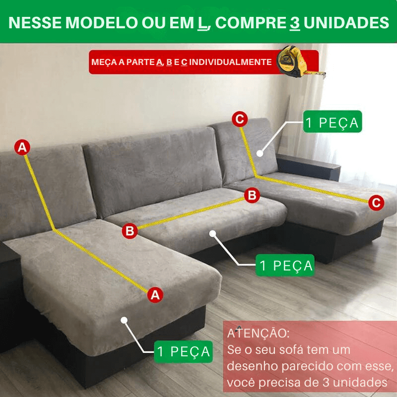 Capa de Sofá Espessa Impermeável | Para Sofás de 1, 2, 3 e 4 Lugares