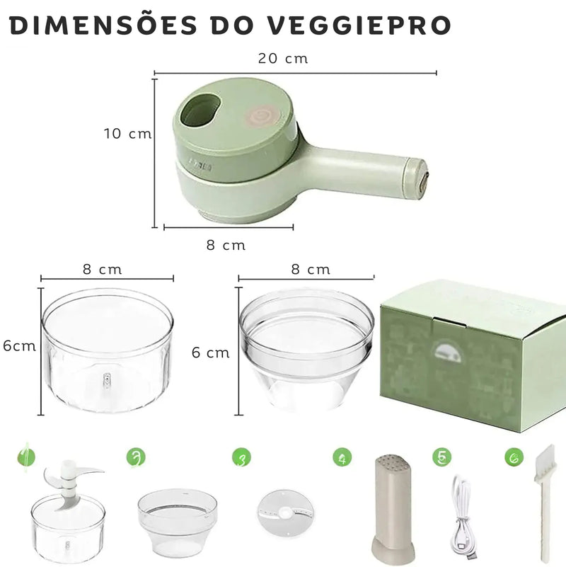 Processador de Alimentos VeggiePro | Corta, Fatia, Tritura e Descasca