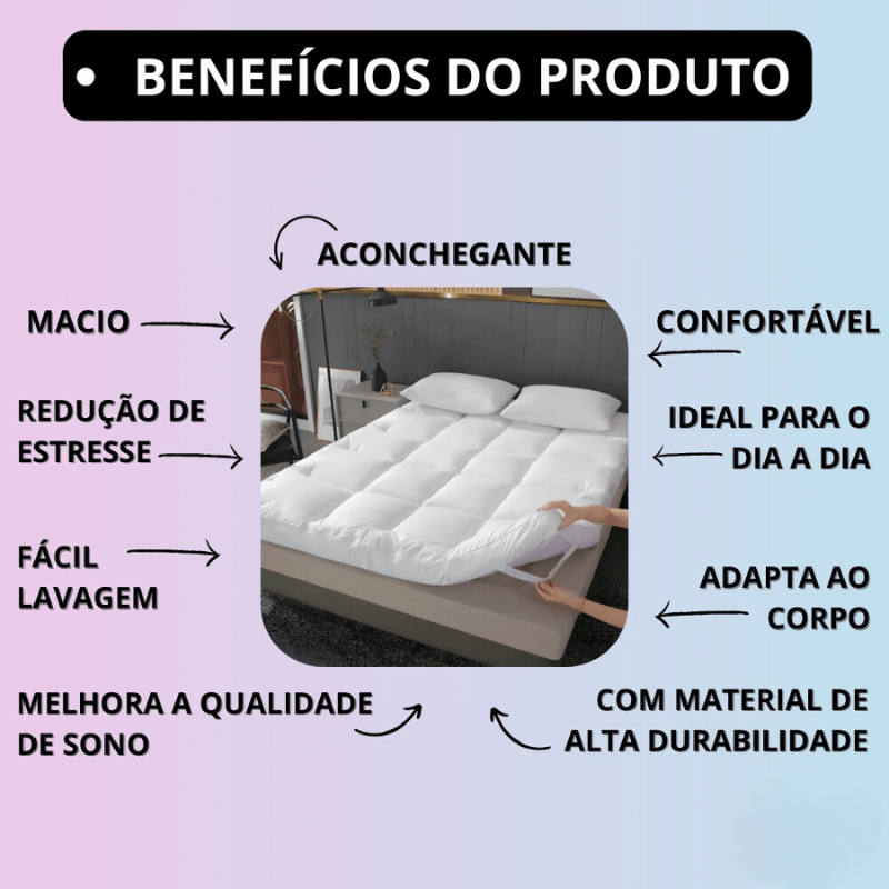 Pillow Top Para Cama Box Casal Macio Ortopédico