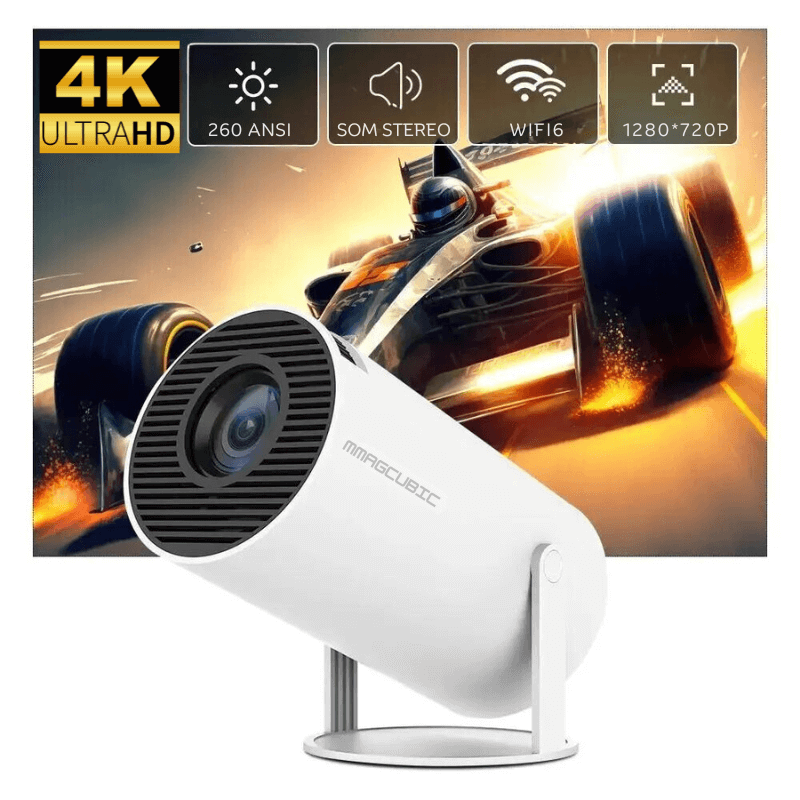 Projetor Smart Home Cinema 4K Android com Wifi