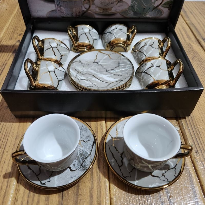 Xícaras de Café de Porcelana Premium - Kit 12 Peças