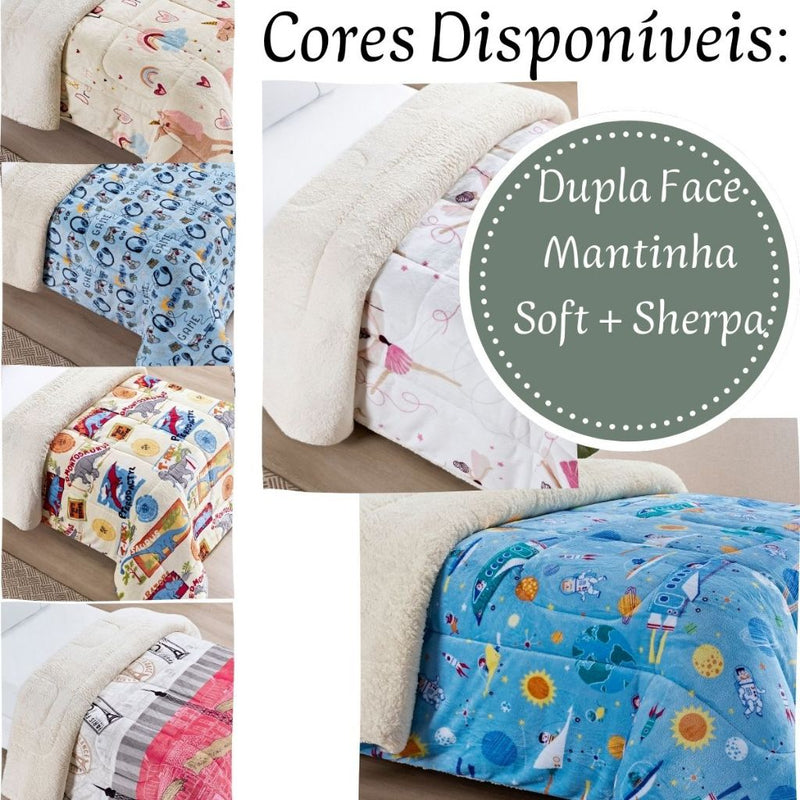 Coberdrom Infantil Em Sherpa Para Menino ou Menina