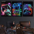 Kit com 3 Quadros Decorativos Video Game e Controles