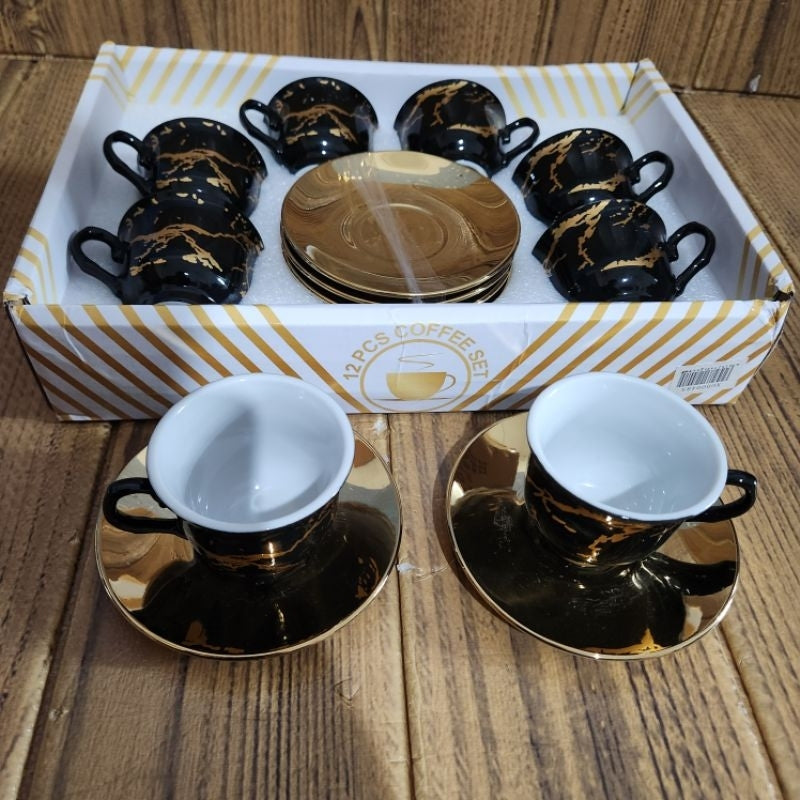 Xícaras de Café de Porcelana Premium - Kit 12 Peças