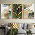 Kit com 3 Quadros Decorativos Abstratos