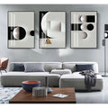 Kit com 3 Quadros Decorativos Abstratos